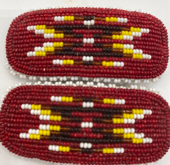 Authentic Native American Beaded Hair Barrettes Etsy