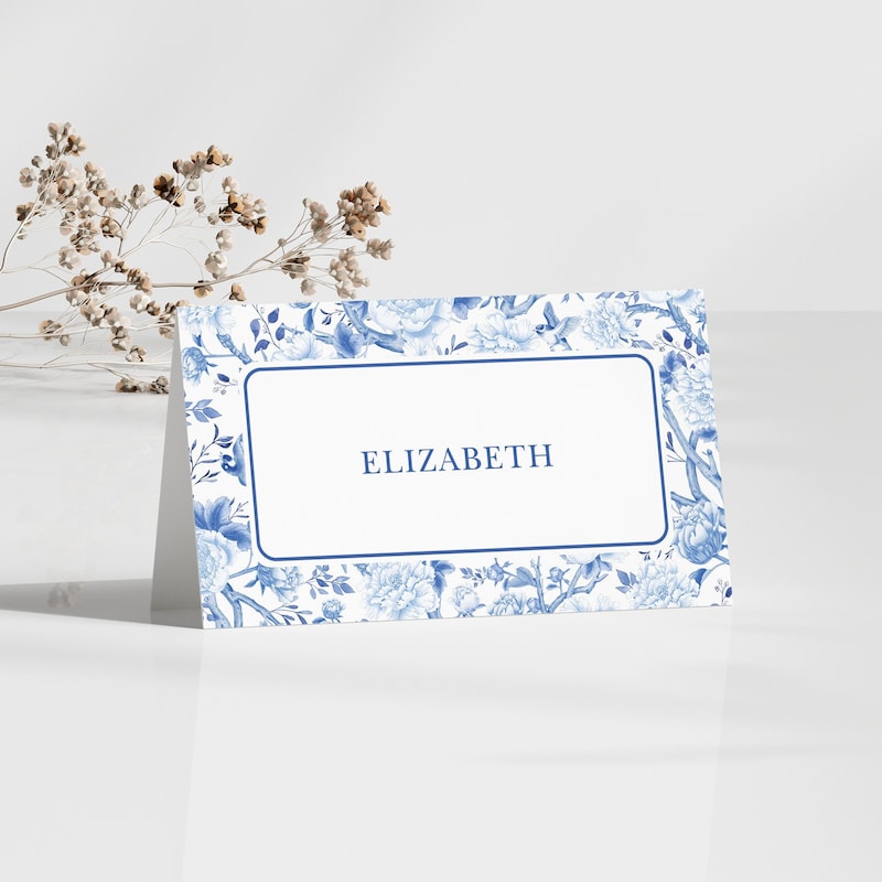 Porcelain Floral Place Card Etsy