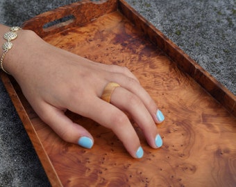 Minimalist Olive Wood Ring 6mm