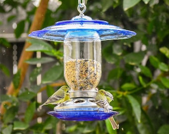 Mason Jar Hanging Bird Feeder – Madrid Glass Songbird Feeder
