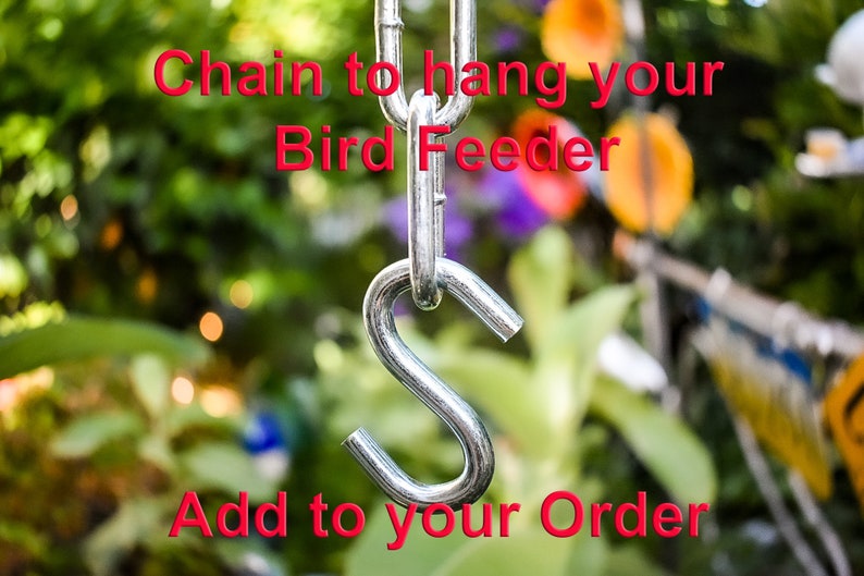 Photo of a chain and S Hook to hang feeder