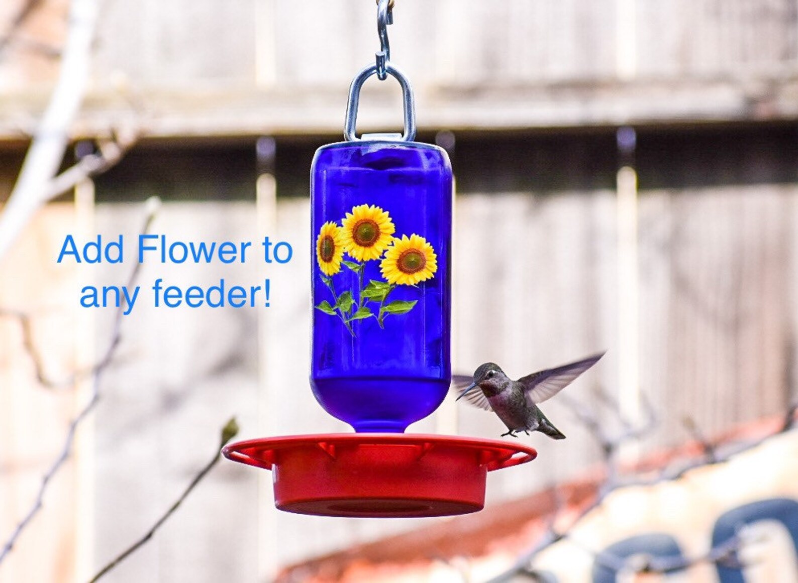 Hummingbird Feeder No Drip Bee Free Clear 8oz Cobalt Blue Etsy