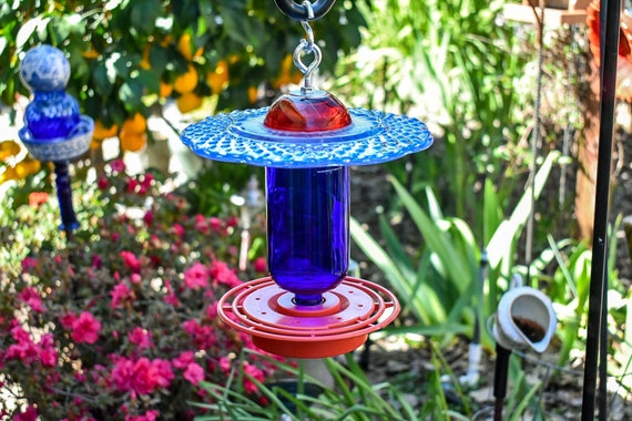 Hummingbird Feeder Handmade Beautiful Tree Pattern Great Etsy