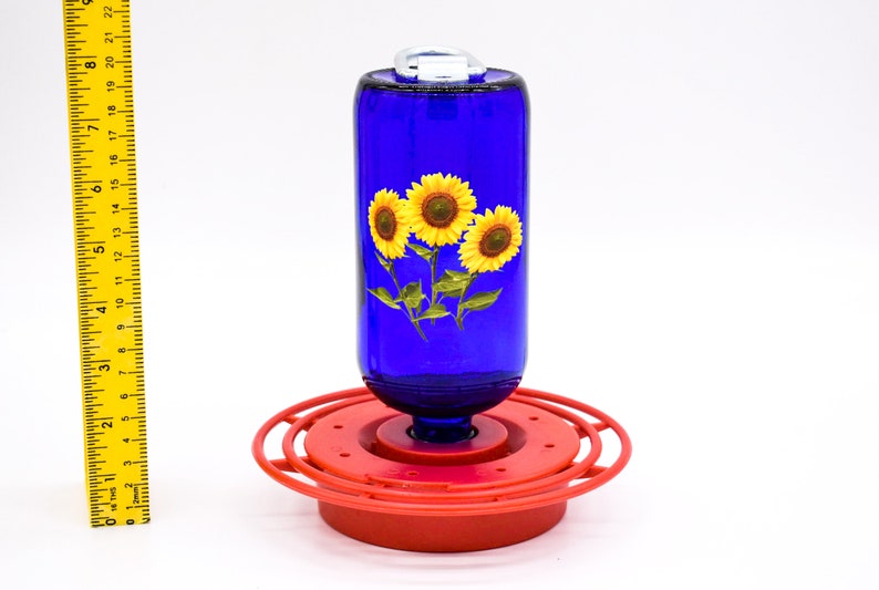 Hummingbird Feeder No Drip Bee Free Clear 16 0z Cobalt Etsy