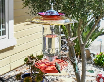 Amber / Red Madrid Hummingbird Feeder
