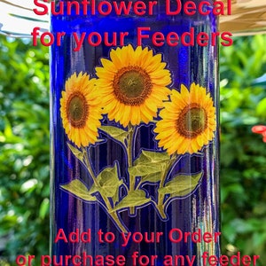 Sunflower Hummingbird Feeder Decals, Glass Feeder Decor image 10