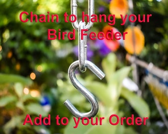 Zinc Bird Feeder Chain, 12" Hanging Chain with S Hooks