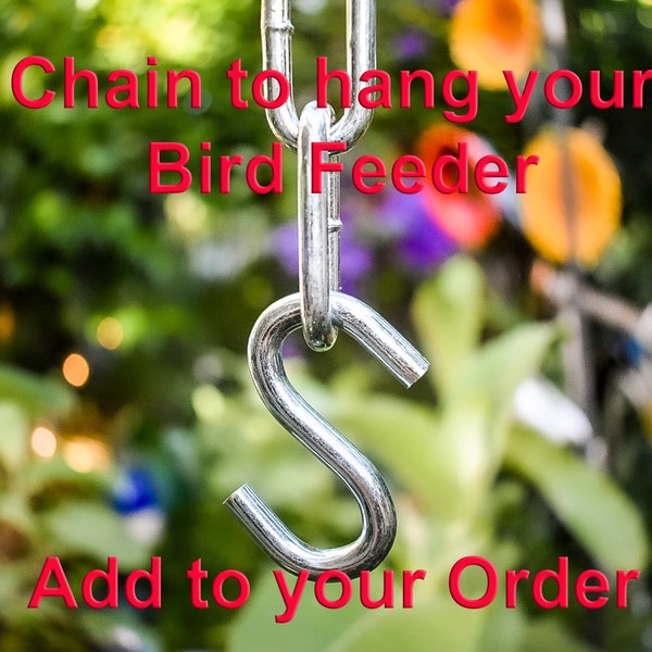 Zinc Chain (12") and Hooks (2) to hang your Mason Jar Hanging Bird Feeder or Hummingbird Feeder