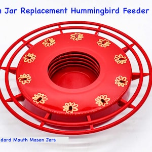 Turbine Industries Mason Jar Hummingbird Feeder Replacement Bottom - Fits Regular Mouth Mason Jars