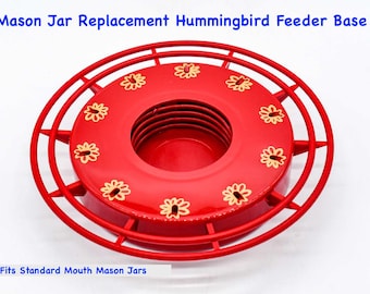 Turbine Industries Mason Jar Hummingbird Feeder Replacement Bottom - Fits Regular Mouth Mason Jars
