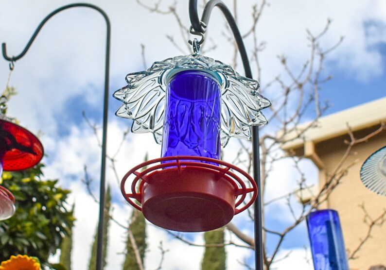 Hummingbird Feeder No Dripbee Free Blue 16 Oz Bottle Etsy