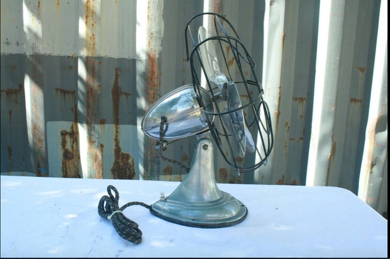 Vintage Aluminum Mid Century Oscillating Fan Not Working