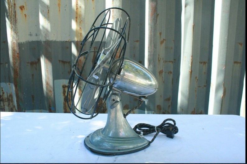 Vintage Aluminum Mid Century Oscillating Fan Not Working