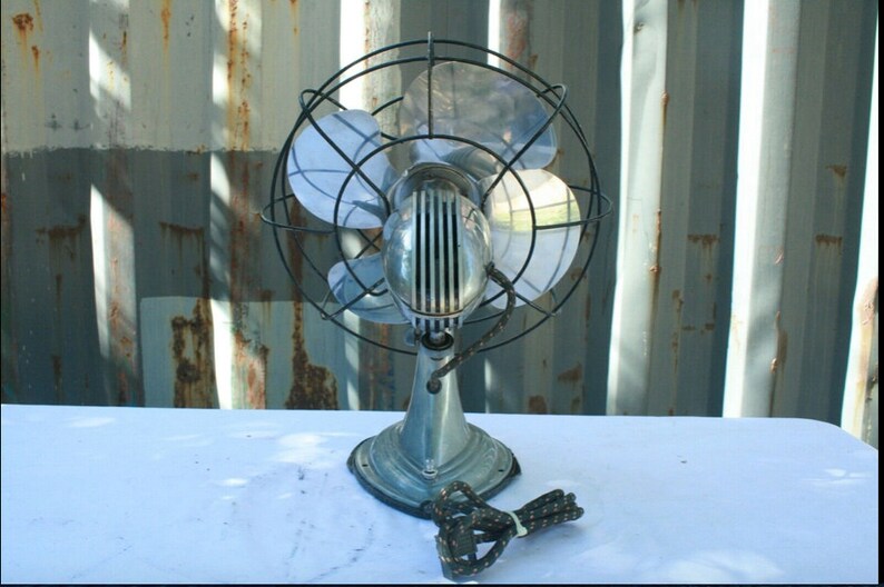 Vintage Aluminum Mid Century Oscillating Fan Not Working