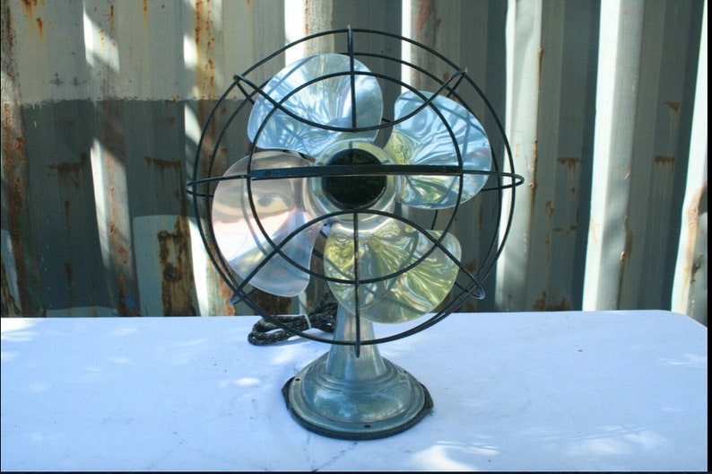 Vintage Aluminum Mid Century Oscillating Fan Not Working