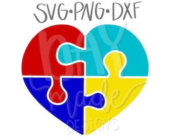 Autism Heart Svg Etsy