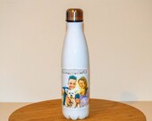 Custom Photo Vacuum Isolated Stainless Steel Water Bottle (17oz, Double-Walled, White). Gift of Love and Care. Keep Your Loved One Hydrated
