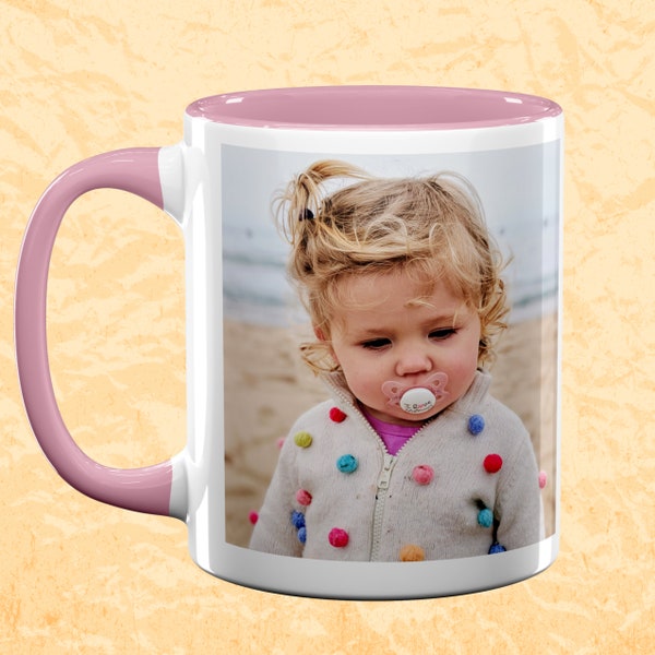 Christmas Gift Ideas for Budget Under 25 Dollars. High Quality Personalized Ceramic Mugs with Custom Photo, Text for Coffee, Tea Lovers