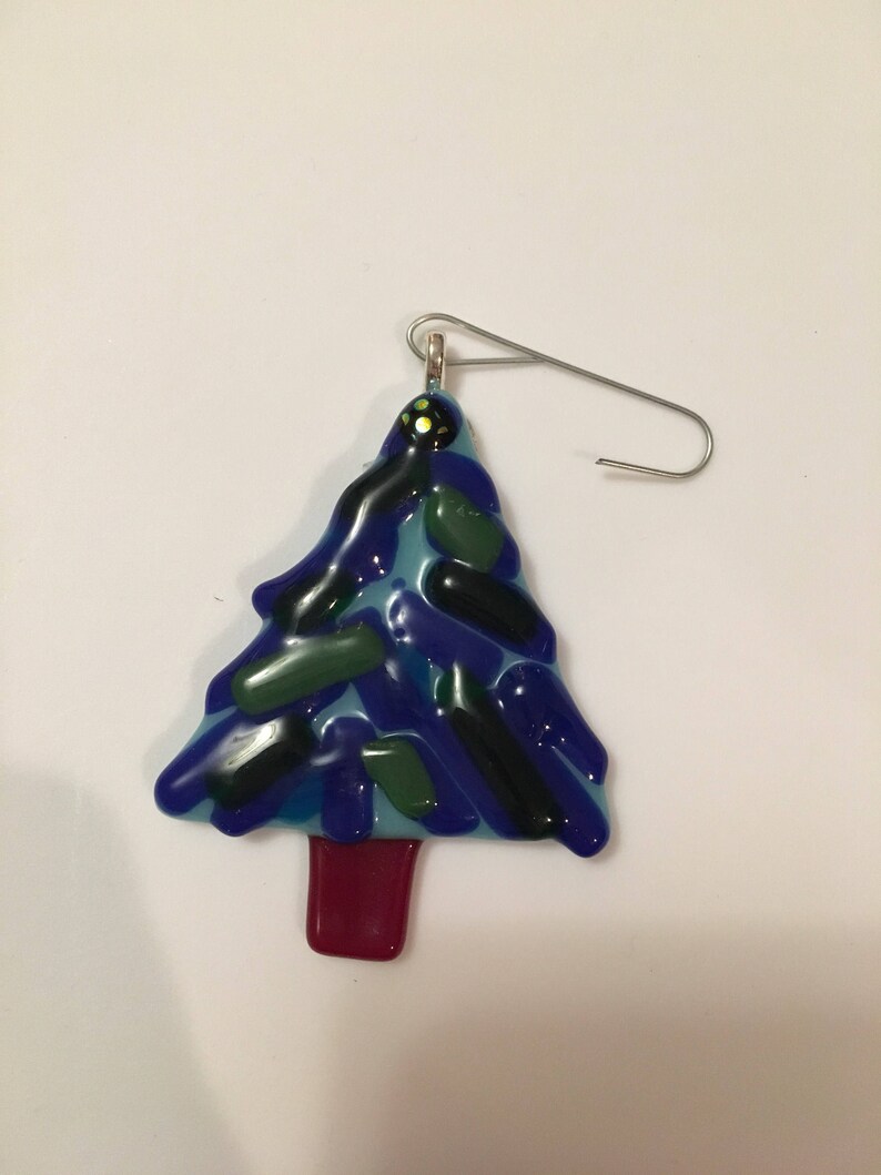 Blue and Green Glass Christmas Tree Christmas Ornament