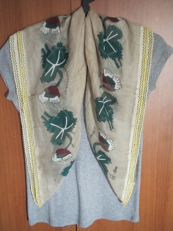 Traditional Turkish head scarf,Turkish beaded oya 