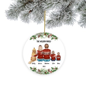 Family Christmas Ornament, Personalized