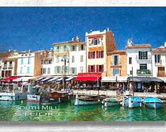 Cassis Waterfront,  French, France,  Fishing Village, Coastal Village, Gift for Francophile, Photograph, Wall Decor, Water Scene