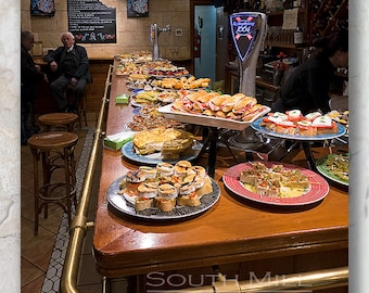 Spanish Photography, Pintxos Photograph, Food Photo, Tapas , Spain,  Basque, print, kitchen art, wall decor, bar