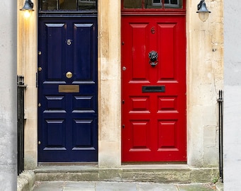 Doors 5 and 6, Bright Doors, Door Photos, Architectural Doors, Red Door, Blue Door, UK Doors, British Doors, British Photography