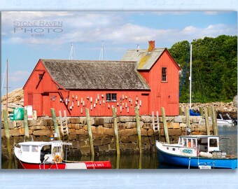 Fotografia Nowej Anglii, Motyw nr 1, Fotografia, Rockport, Chatka rybacka, Cape Ann, Wydruk, Zdjęcie, Wspomnienia z Rockport, #1, Styl marynistyczny