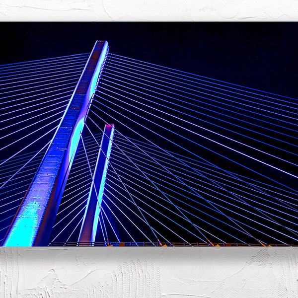 Indian River Inlet Bridge, cable-stayed bridge, Delaware, Abstract, architectural bridge photo, photography, night shot, bridge cables