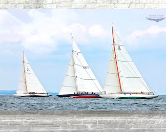 Sailboat Photography, Americas Cup Photo, 12 metre Sailboat Racing print, Great Gift for a Sailor