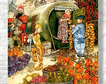 English Fairy Tale Prints, Arthur Rackham, Illustrations, children's book, drawing, children's room print, fantasy, pen and ink