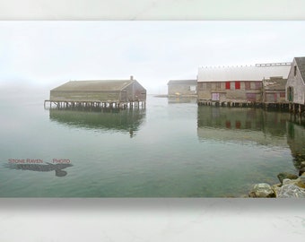 Photographie du Maine, Fish House, Maine, Eau tranquille, Lubec, Marine, Décoration murale, Photo, Image