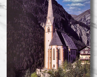 Mountain Photography, Mountain Church Photograph, Heiligenblut, Photo, Print, Alpine, Austrian Alps, Alps