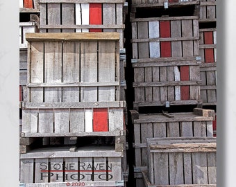 Apple Crate Photograph, Weathered Wood Photo, Print, Photography, Wall Decor, Rustic, Wooden Apple Crates