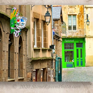 French Restaurant  Photograph, French Photography, Backstreet St Malo France photo, Wall Art, Print