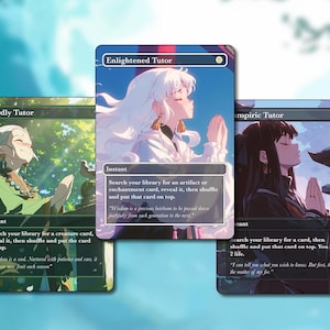 Pacote de proxy de tutor - Proxy de MTG de anime - Tutor Iluminado, Tutor Vampírico, Tutor Mundano.