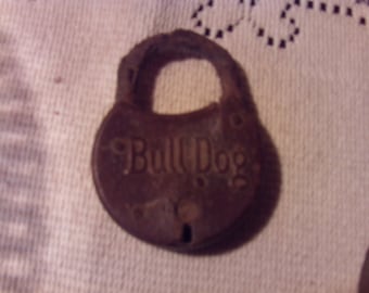 Vintage Bull Perro Lock, Vintage Lock, ManCave Decor, Rustic Decor