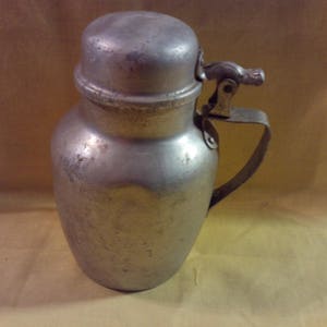Vintage Viko Aluminum Syrup Pitcher with Hinged Lid, Made in USA, Viko Syrup Pitcher, Aluminum Syrup Pitcher, Vintage Pitcher