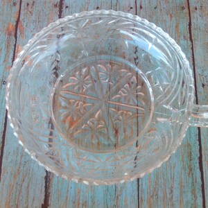 Anchor Hocking Stars & Bars Glass Bowl with Handle, Vintage Anchor Hocking Bowl