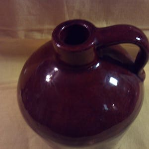 Vintage Roycroft Shops East Aurora NY Reddish-Brown Glazed Stoneware Jug, Stoneware Jug, Whiskey Jug, Farmhouse Decoration, Vintage Kitchen