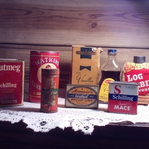 Vintage Küchendosen, Vintage Gewürz, Vintage Blockhaus Sirup, Country Kitchen Gewürze, Vintage Küchendekoration