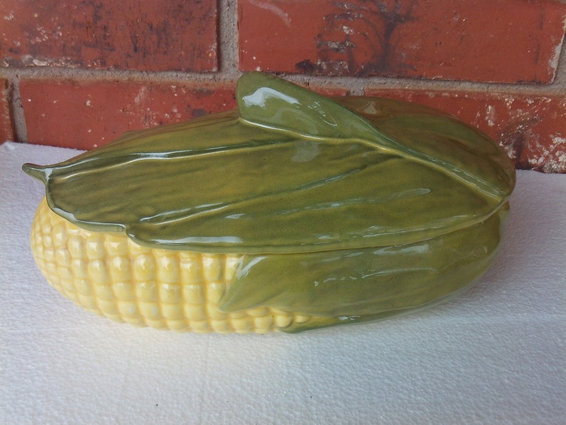Vintage Shawnee Corn Dish With Lid, Corn Casserole Dish, Shawnee Corn