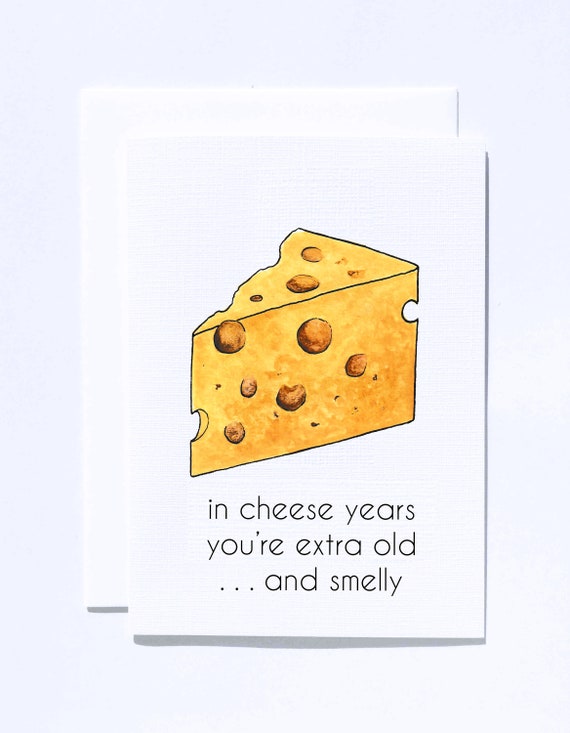 Old Cheese Birthday Card Etsy