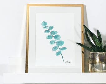 Watercolour Print Eucalyptus Gum Leaf
