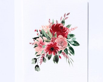 Burgundy Anytime Floral Card