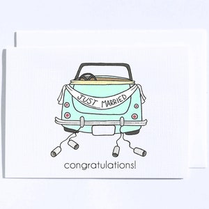 Just Married menthe Beetle Bug carte - semi-personnalisé
