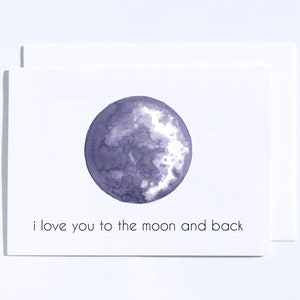 Je t’aime jusqu'à la lune et retour carte - violet