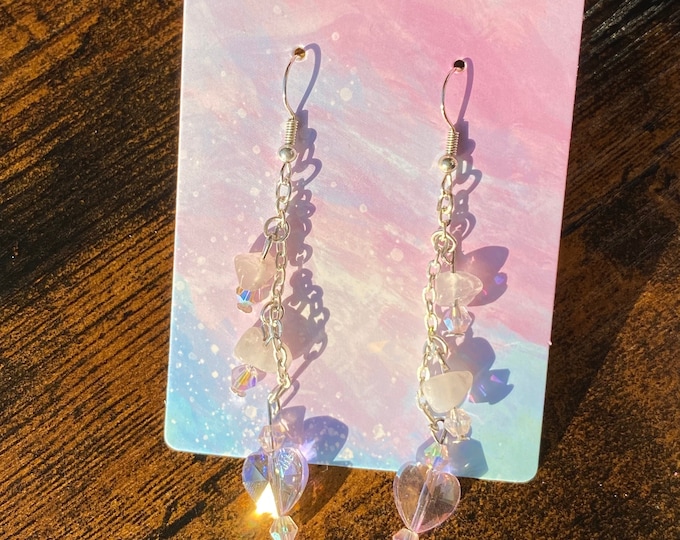 Featured listing image: Rose Quartz Love Me Chain Earrings