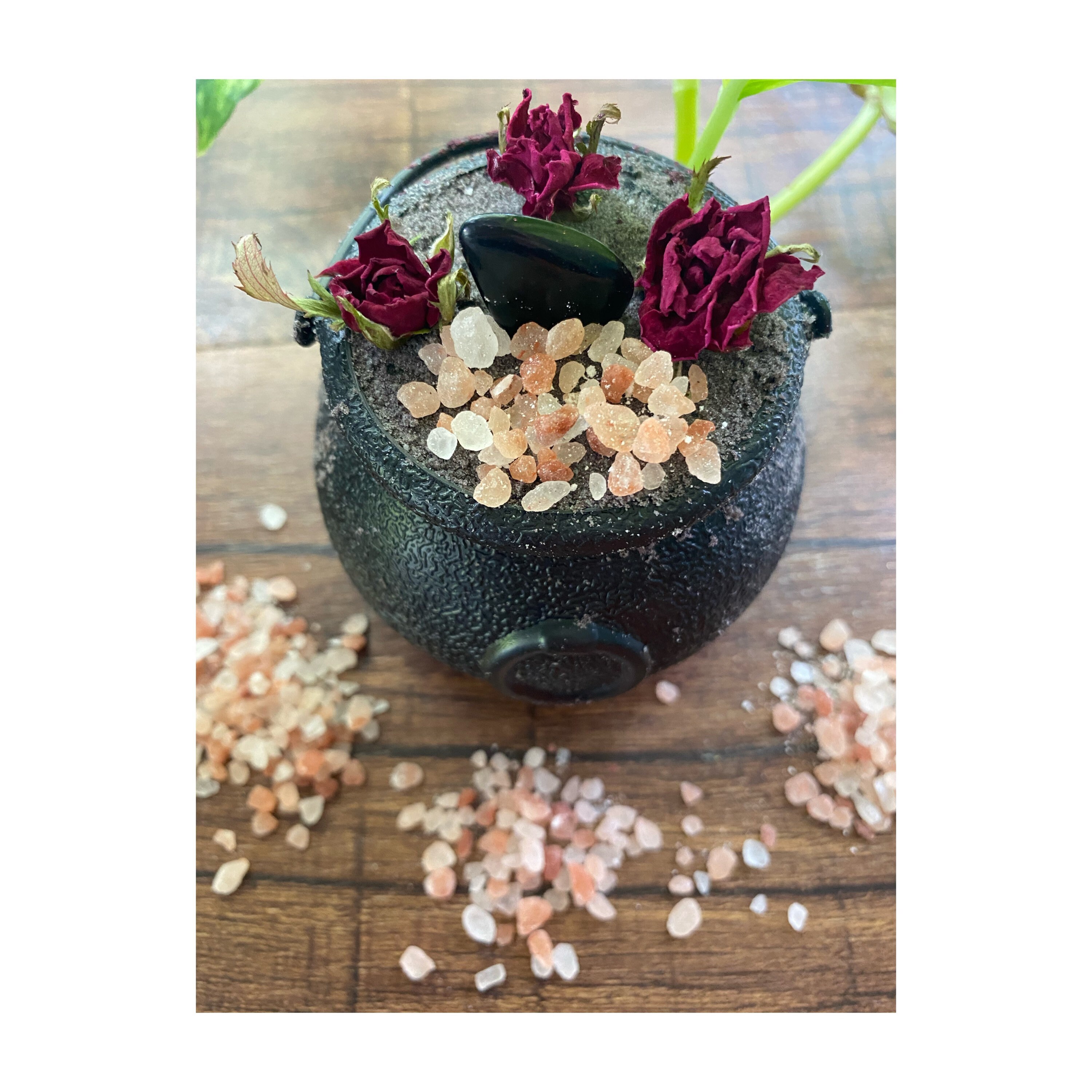 Rebirth Salted Himalayan Rose & Obsidian Stone Bath Bomb